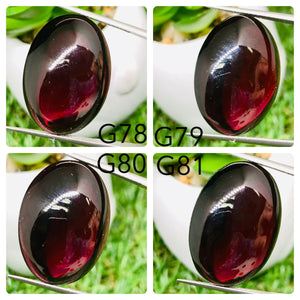 Garnet Cabochons 25X18 mm size • Code G78- G81 • Big Garnet Cabs • AAA Quality • Garnet Oval Cabochon • Garnet Loose Stone