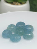 Aquamarine Cabochon • 10mm Size Half Drill • Pack of 7 Pcs • Code Z6 • AAA Quality cabs- Natural Aquamarine Cabs