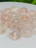 Morganite Cabochon • 10mm Size Half Drill • Pack of 4 Pcs • Code M4 •  AAA Quality • Natural Morganite Round Cabochon • Morganite Cabs