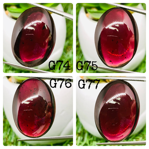 Garnet Cabochons 25X18 mm size • Code G74- G77 • Big Garnet Cabs • AAA Quality • Garnet Oval Cabochon • Garnet Loose Stone