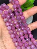 Pink Sapphire Faceted Round Beads • 8 mm size • Top Quality AAA 40 cm length • Natural Pink sapphire Beads • Sapphire Rondelle beads