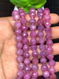 Pink Sapphire Faceted Round Beads • 8 mm size • Top Quality AAA 40 cm length • Natural Pink sapphire Beads • Sapphire Rondelle beads