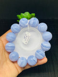 Blue Lace Agate Bracelet 20 mm Size • Code D5 • 8 Inch length Weight 134gm  -Top Quality- Blue Lace agate Round Bracelet - 100% Natural