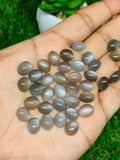 Moonstone Cabochon 8x10 mm • Pack of 6 Pc • AAA Quality • Grey Moonstone Oval Cabochon  • Perfect for Jewelry Making