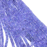 Tanzanite faceted 3-4 MM Roundel , Good Quality Natural tanzanite , Length 15". Tanzanite faceted roundel