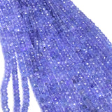 Tanzanite faceted 3-4 MM Roundel , Good Quality Natural tanzanite , Length 15". Tanzanite faceted roundel