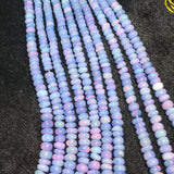 Ethiopian Blue Opal Roundel Beads 3.5-7MM, 16 Inch Strand, AAA Quality,- Ethiopian opal Roundel, Dyed Ethiopian Opal .