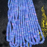 Ethiopian 5MM lavender Opal Roundel Beads, 16 Inch Strand, AAA Quality,- Ethiopian opal Roundel, Dyed Lavender color Ethiopian Opal .