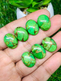 Green Turquoise Cabochon • 12x16 mm Size • Pack of 2 Pcs • AAA Quality • Natural Green Turquoise Cabs • Origin Arizona