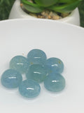 Aquamarine Cabochon • 10mm Size Half Drill • Pack of 7 Pcs • Code Z6 • AAA Quality cabs- Natural Aquamarine Cabs