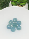 Aquamarine Cabochon • 10mm Size Half Drill • Pack of 7 Pcs • Code Z6 • AAA Quality cabs- Natural Aquamarine Cabs