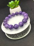 Charoite Bracelet  15 mm size • Code D14 • Length 7.5 Inch Weight 72.5 gm • Natural Charoite Round Bracelet •  Origin Russia