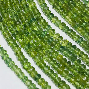 Green Apatite 4MM Faceted Roundel , AAA Quality Beads, faceted roundel, Length 13.5 Inch