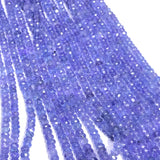 Tanzanite faceted 3-4 MM Roundel , Good Quality Natural tanzanite , Length 15". Tanzanite faceted roundel