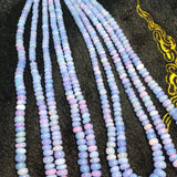 Ethiopian Blue Opal Roundel Beads 3.5-7MM, 16 Inch Strand, AAA Quality,- Ethiopian opal Roundel, Dyed Ethiopian Opal .