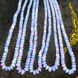 Ethiopian Blue Opal Roundel Beads 3.5-7MM, 16 Inch Strand, AAA Quality,- Ethiopian opal Roundel, Dyed Ethiopian Opal .