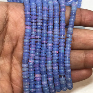 Ethiopian 5MM lavender Opal Roundel Beads, 16 Inch Strand, AAA Quality,- Ethiopian opal Roundel, Dyed Lavender color Ethiopian Opal .