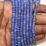 Ethiopian 5MM lavender Opal Roundel Beads, 16 Inch Strand, AAA Quality,- Ethiopian opal Roundel, Dyed Lavender color Ethiopian Opal .