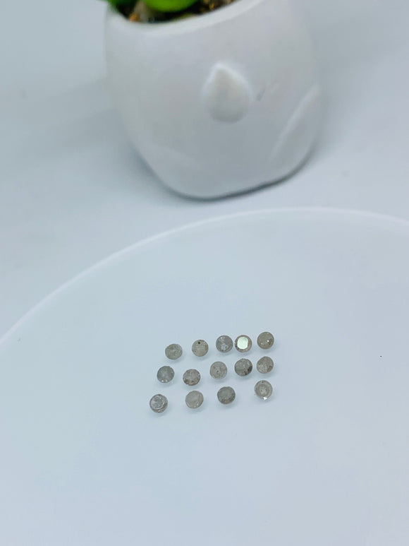 Gray Diamond Round Faceted 3mm • Pack of 1 Piece •  Gray Diamond Cut •  AAA Quality • Diamond Round Cut 3 mm