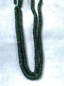 Chrome Diopside 8MM Roundel Beads  - Chrome Roundel Bracelet- , Country of origin Russia- 40 cm each strand.