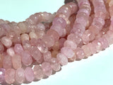 Morganite faceted Roundel Beads 6/7/8/9 mm Size • Length 14 Inch • 100% Natural Morganite faceted Roundel • Morganite Beads