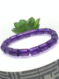 Amethyst Bracelet 8x10 mm Size • Code A3 • Weight 21.4 gm • AAA Quality • Amethyst Tube Bracelet 7.5 Inch Length • Natural Amethyst Jewelry