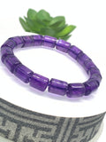 Amethyst Bracelet 8x10 mm Size • Code A3 • Weight 21.4 gm • AAA Quality • Amethyst Tube Bracelet 7.5 Inch Length • Natural Amethyst Jewelry