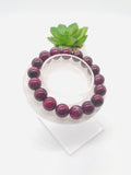 Ruby Bracelet 12 mm • Code # A2• 58.2 gm Weight • 7.5  Inch Length • AAA Quality • Natural Ruby Bracelet • Ruby Round Bracelet