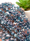 Topaz Briolette Beads • 5-6 x 8-9 mm Size • Length 8 Inch • Coated Topaz beads • Topaz faceted Drops  • Blue Color Topaz