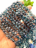 Topaz Briolette Beads • 5-6 x 8-9 mm Size • Length 8 Inch • Coated Topaz beads • Topaz faceted Drops  • Blue Color Topaz