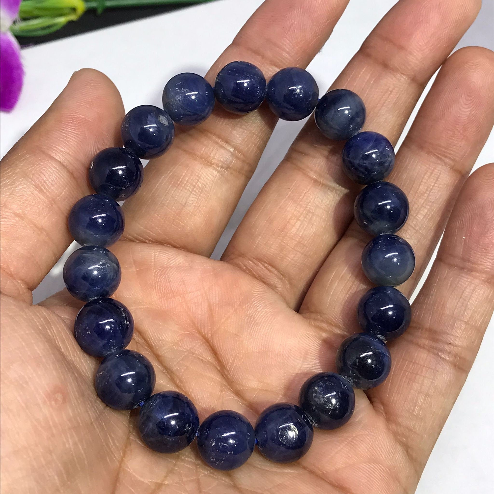 10MM Blue Sapphire Bracelet Top Quality,7.5'' length • Natural