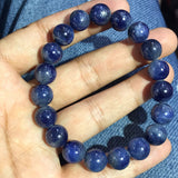 10MM Blue Sapphire Bracelet  Top Quality,7.5'' length • Natural Sapphire Beads • Sapphire Round beads. code#4 , 37 Gram