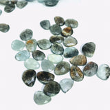 Moss Aquamarine 9X11 Faceted Slice, Rose cut, Thin shape, AA Quality- Moss Aquamarine Faceted - pack of 4 Pieces