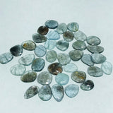 Moss Aquamarine 12x14MM Faceted Slice, Rose cut, Thin shape, AAA Quality- Moss Aquamarine Faceted - pack of 4 Pieces