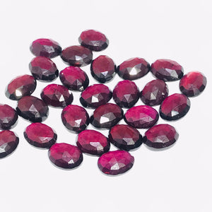 Garnet Rose Cut 9X7 mm Size - Pack of 6 Pcs  Garnet Faceted -  AAA Quality- Best for Jewelry making- Origin-India