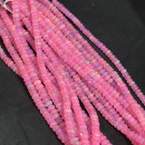 Ethiopian Opal Roundel, size 5MM, heated  opal roundel beads, baby pink  Ethiopian Opal, length 16”, dyed opal