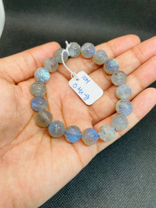 Labradorite Carving Bracelet 10mm Size - Code #L1 Blue & Yellow Fire AAA Quality - Hand made carving -Video Available,27-GM