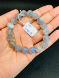 Labradorite Carving Bracelet 10mm Size - Code #L1 Blue & Yellow Fire AAA Quality - Hand made carving -Video Available,27-GM