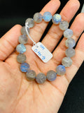 Labradorite Carving Bracelet 10mm Size - Code #L1 Blue & Yellow Fire AAA Quality - Hand made carving -Video Available,27-GM