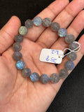 10MM Labradorite Carving Round Bracelet , Top Quality,25-Gm . Yellow and Blue Fire AAA Grade , Hand made carving, code-L2