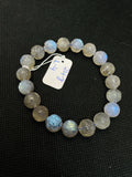 10MM Labradorite Carving Round Bracelet , Top Quality,24-Gm . Yellow and Blue Fire AAA Grade , Hand made carving, code-L4