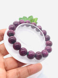 Ruby Bracelet 12 mm • Code # A3 • 60.9 gm Weight • 7.5  Inch Length • AAA Quality • Natural Ruby Bracelet • Ruby Round Bracelet