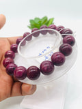 Ruby Bracelet 12 mm • Code # A4 •  69 gm Weight • 8  Inch Length • AAA Quality • Natural Ruby Bracelet • Ruby Round Bracelet