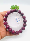 Ruby Bracelet 12 mm • Code # A4 •  69 gm Weight • 8  Inch Length • AAA Quality • Natural Ruby Bracelet • Ruby Round Bracelet