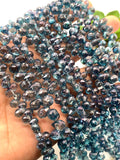 Topaz Briolette Beads • 5-6 x 8-9 mm Size • Length 8 Inch • Coated Topaz beads • Topaz faceted Drops  • Blue Color Topaz