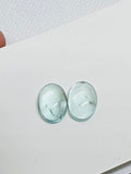 Aquamarine Cabochon 10X14 mm Pack of 2 Pcs - Code #3 AAA Quality cabs- Natural Aquamarine Cabs