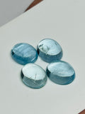 Aquamarine Cabochon 10X12 mm Pack of 2 Pcs - AAA Quality cabs- Natural Aquamarine Cabs