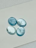 Aquamarine Cabochon 10X12 mm Pack of 2 Pcs - AAA Quality cabs- Natural Aquamarine Cabs