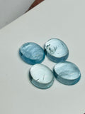 Aquamarine Cabochon 10X12 mm Pack of 2 Pcs - AAA Quality cabs- Natural Aquamarine Cabs