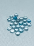 Aquamarine Cabochon 6 mm Pack of 5 Pcs - AAA Quality cabs- Natural Aquamarine Cabs